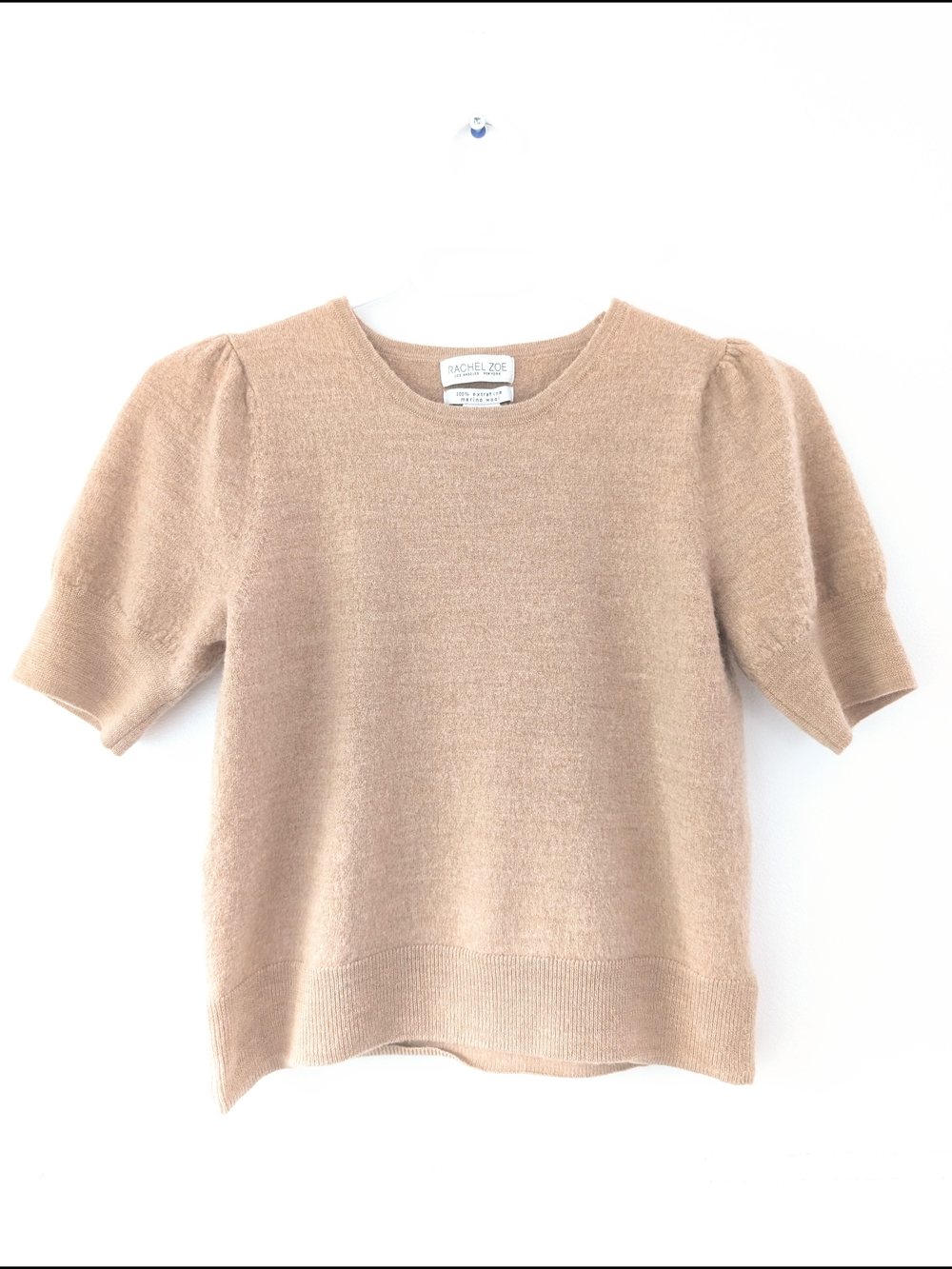Rachel Zoe 100% Extra Fine Merino Wool Puff Sleeve Feminine Sweater ~ Medium